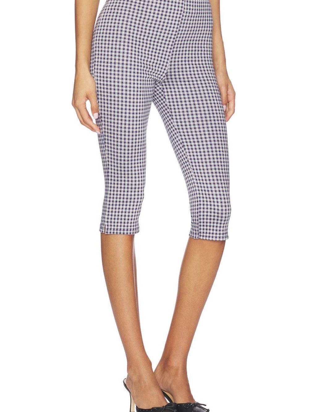 Brea Capri in Navy Gingham NEW with tags